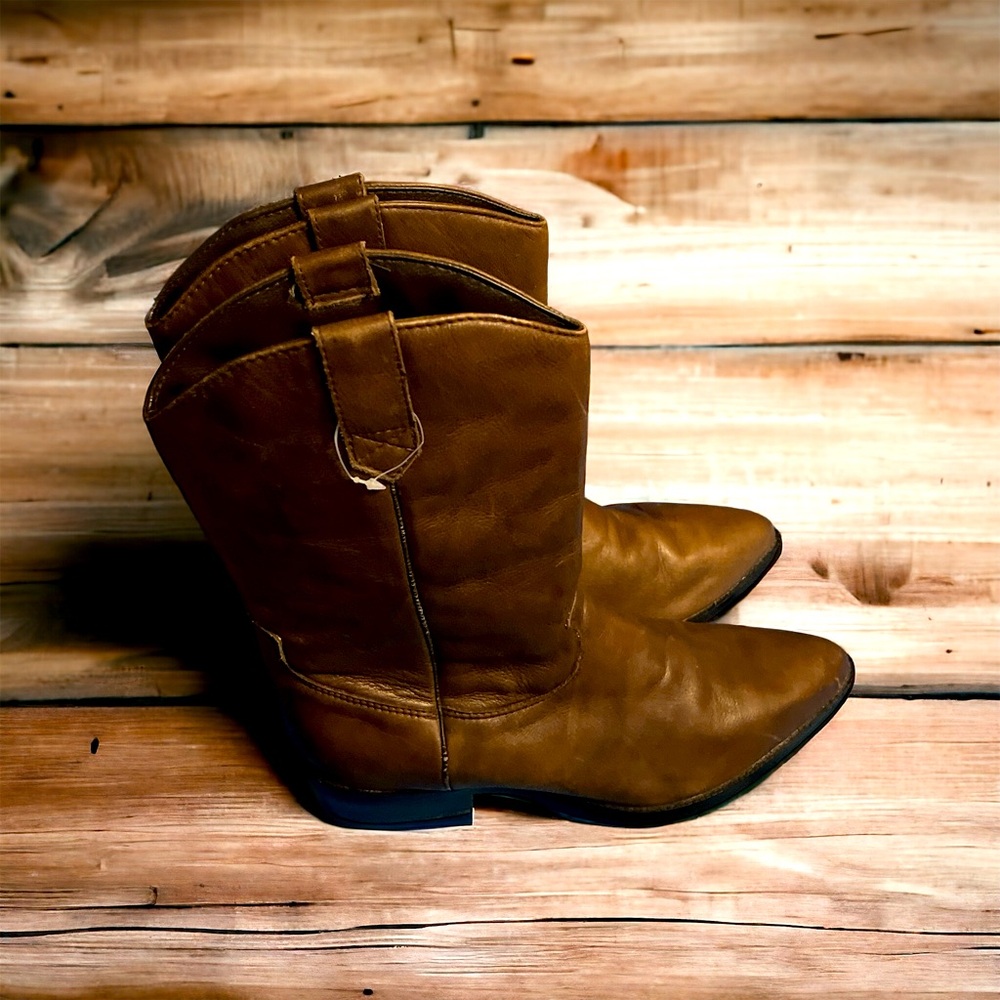Zodiac brown cowboy/western boots 10 M leather upper